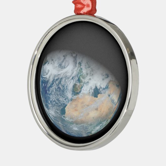 Aarde met Noord-Afrika en Zuidwest-Europa Metalen Ornament (Links)