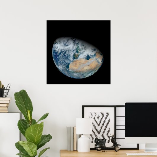 Aarde met Noord-Afrika en Zuidwest-Europa Poster (Thuiskantoor)