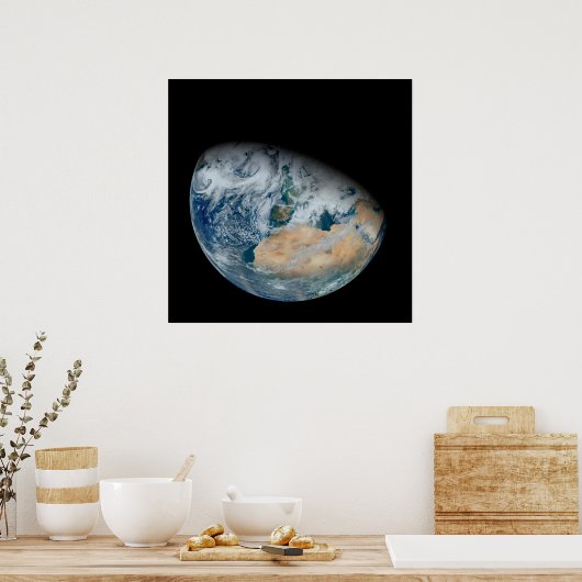 Aarde met Noord-Afrika en Zuidwest-Europa Poster (Keuken)