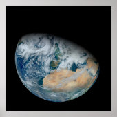 Aarde met Noord-Afrika en Zuidwest-Europa Poster (Voorkant)