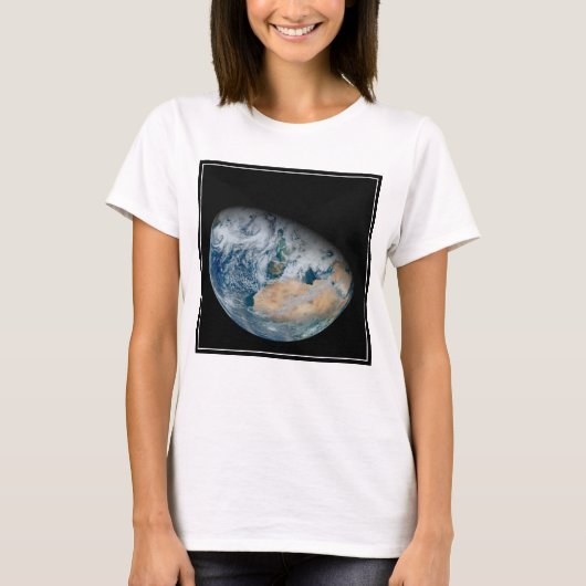 Aarde met Noord-Afrika en Zuidwest-Europa T-shirt (Voorkant)