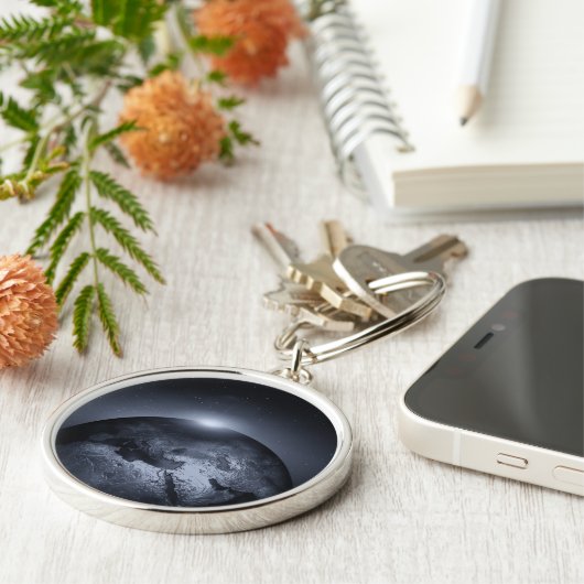 Aarde met speciale effecten sleutelhanger (Zijkant)