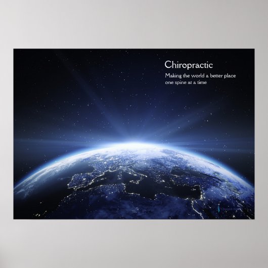 Aarde met verlichting van het Europese Chiroprakti Poster (Voorkant)