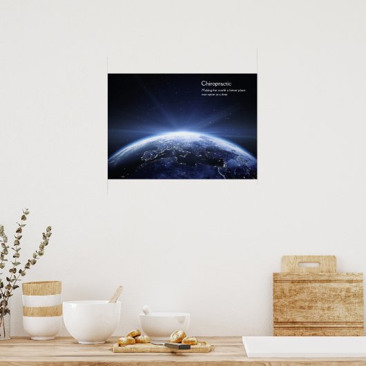 Aarde met verlichting van het Europese Chiroprakti Poster (Keuken)