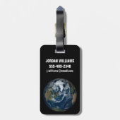 Aarde met wolken en Zee 2 Bagagelabel (Achterkant verticaal)