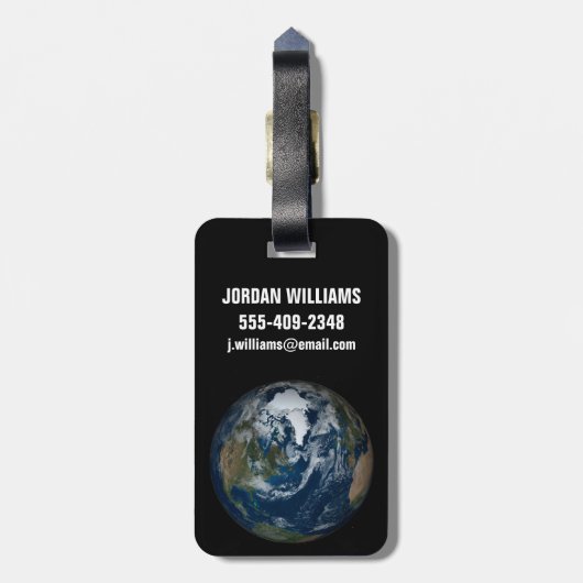 Aarde met wolken en Zee 2 Bagagelabel (Achterkant verticaal)