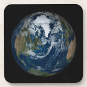 Aarde met wolken en Zee 2 Bier Onderzetter (Voorkant)
