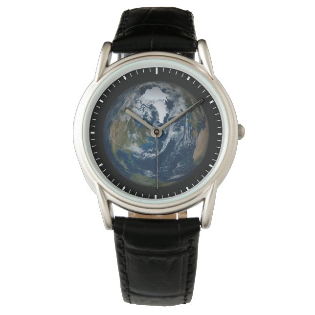 Aarde met wolken en Zee 2 Horloge (Voorkant)