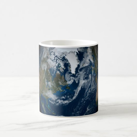 Aarde met wolken en Zee 2 Koffiemok (Center)
