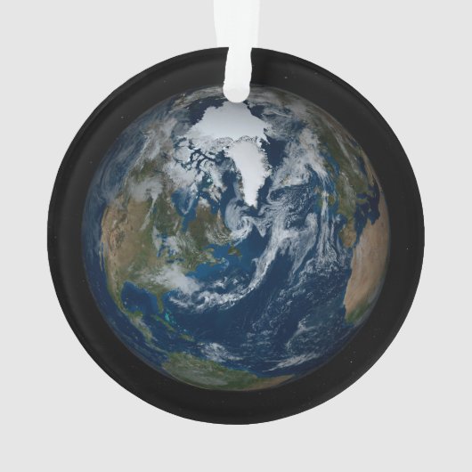 Aarde met wolken en Zee 2 Ornament (achterkant)