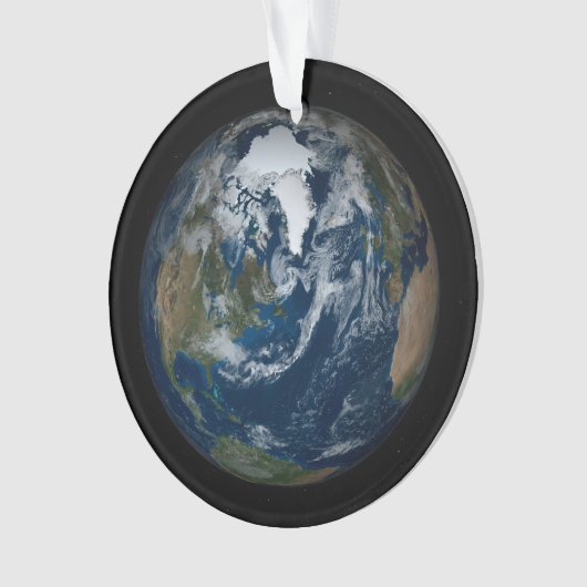 Aarde met wolken en Zee 2 Ornament (voorkant)