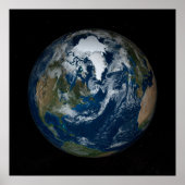 Aarde met wolken en Zee 2 Poster (Voorkant)