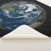 Aarde met wolken en Zee 2 Sherpa Deken (3/4)