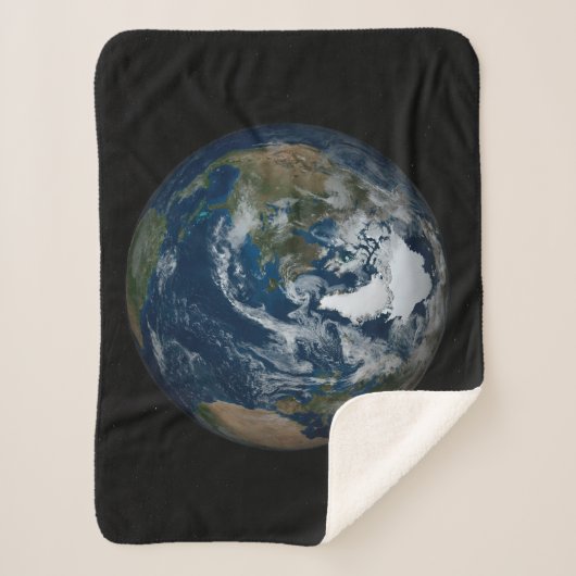 Aarde met wolken en Zee 2 Sherpa Deken (Voorkant)