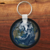 Aarde met wolken en Zee 2 Sleutelhanger (Achterkant)