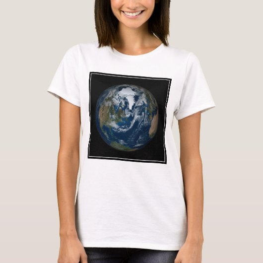 Aarde met wolken en Zee 2 T-shirt (Voorkant)
