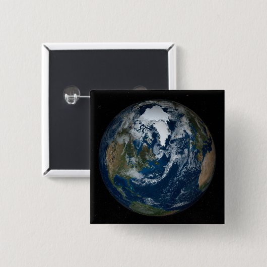 Aarde met wolken en Zee 2 Vierkante Button 5,1 Cm (Voorkant /achterkant)