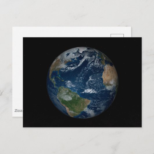 Aarde met wolken en Zee Briefkaart (Voorkant / Achterkant)