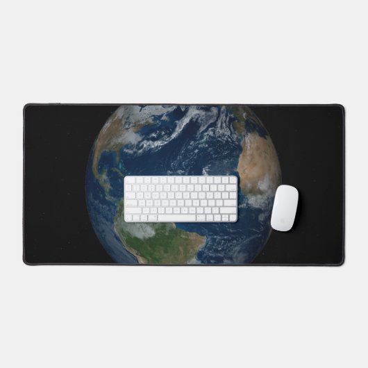 Aarde met wolken en Zee Bureaumat (Keyboard & Muis)