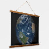 Aarde met wolken en Zee Hangend Wandkleed (Gebogen)