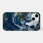 Aarde met wolken en zee-ijs 2 iPhone 15 case (Achterkant horizontaal)