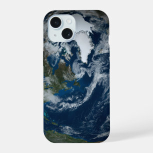 Aarde met wolken en zee-ijs 2 iPhone 15 case