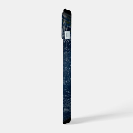 Aarde met wolken en Zee iPhone 15 Case (Linkerkant)