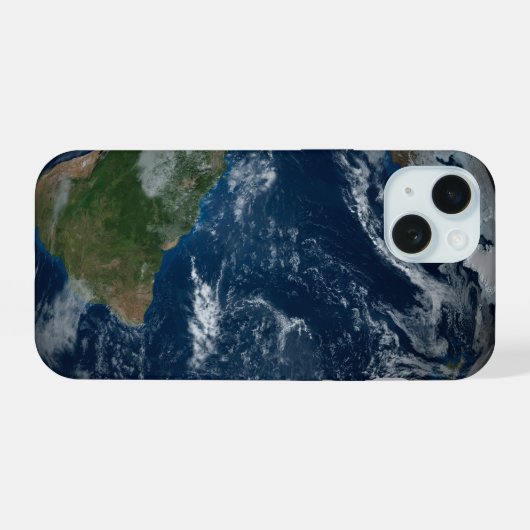 Aarde met wolken en Zee iPhone 15 Case (Achterkant horizontaal)