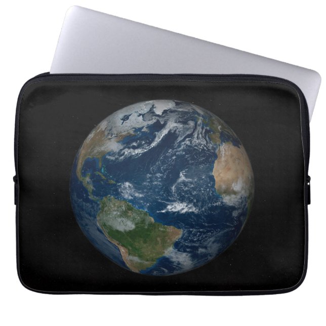 Aarde met wolken en Zee Laptop Sleeve (Voorkant)