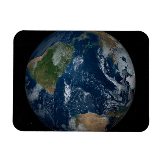 Aarde met wolken en Zee Magneet (Horizontaal)