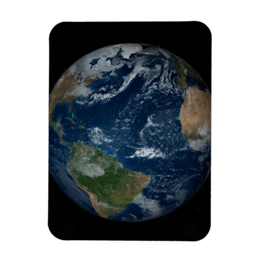 Aarde met wolken en Zee Magneet (Verticaal)
