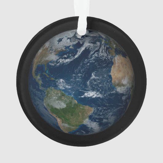 Aarde met wolken en Zee Ornament (achterkant)