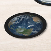 Aarde met wolken en Zee Ronde Kartonnen Onderzetter (Gebogen)