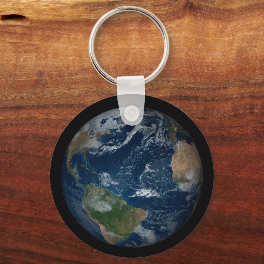 Aarde met wolken en Zee Sleutelhanger (Voorkant)