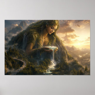 Aarde Moeder in een Vallei van Licht Poster
