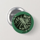 Aarde-Natuur tijger stripe Tabby Cat Art Ronde Button 5,7 Cm (Voorkant /achterkant)