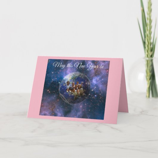 Aarde Nieuwjaar Feestdagen Kaart (Voorkant)