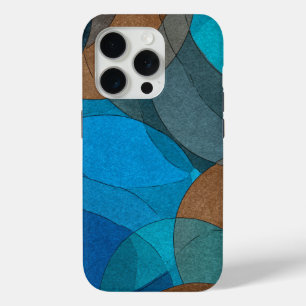 Aarde & Oceaan: Abstracte Stroom in Blauw en Bruin iPhone 15 Pro Case