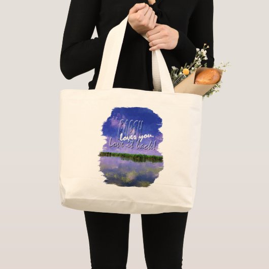 Aarde Onze blauwe zomerhemel en water Grote Tote Bag (Voorkant (product))