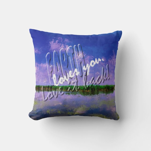 Aarde Onze blauwe zomerhemel en water Kussen (Voorkant)