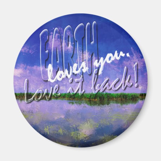 Aarde Onze blauwe zomerhemel en water Magneet (Voorkant)