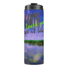 Aarde Onze blauwe zomerhemel en water Thermosbeker