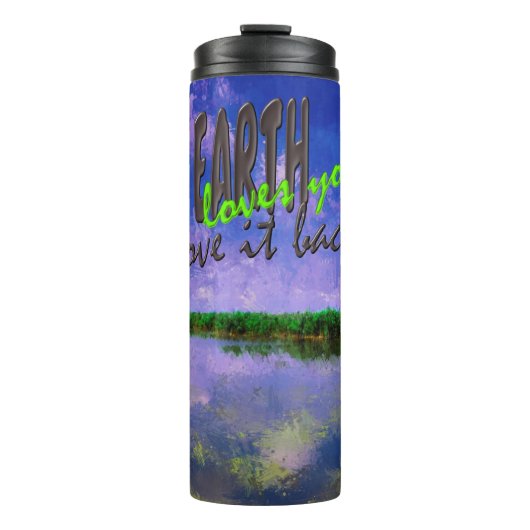 Aarde Onze blauwe zomerhemel en water Thermosbeker (Voorkant)