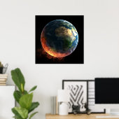 Aarde op Fire Poster (Thuiskantoor)