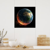 Aarde op Fire Poster (Keuken)