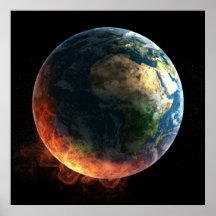 Aarde op Fire Poster