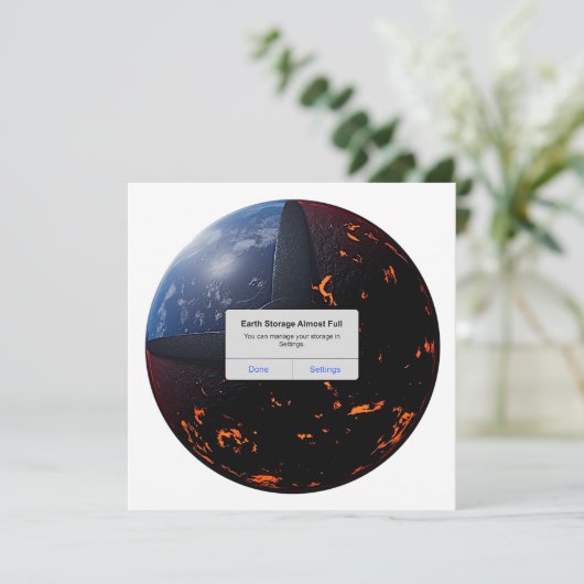 Aarde Opslag bijna Vol Feestdagenkaart (Staand voorkant)