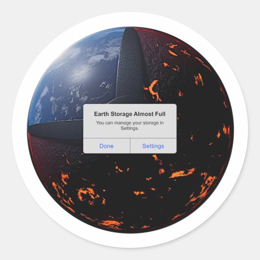 Aarde Opslag Bijna Volledig Ronde Sticker (Voorkant)