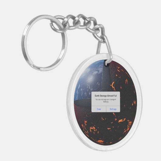 Aarde Opslag Bijna Volledig Sleutelhanger (Voorkant Links)
