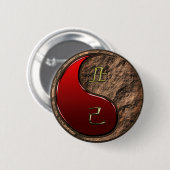 Aarde Os Ronde Button 5,7 Cm (Voorkant /achterkant)